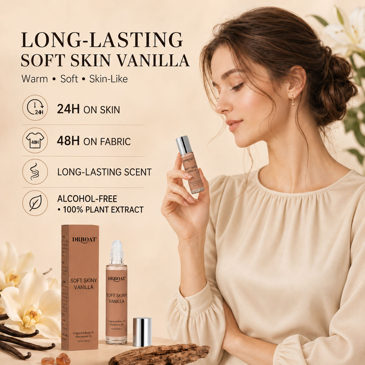 Perfume Fragrance Oil - Kadınlar için Roll-On Parfüm Yağı, Yumuşak