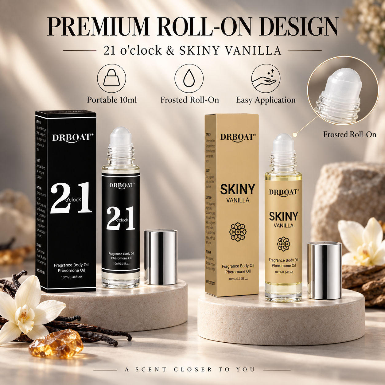 Perfume Alcohol Fragrance - Erkekler için Roll-On Parfüm Yağı, Karamel,